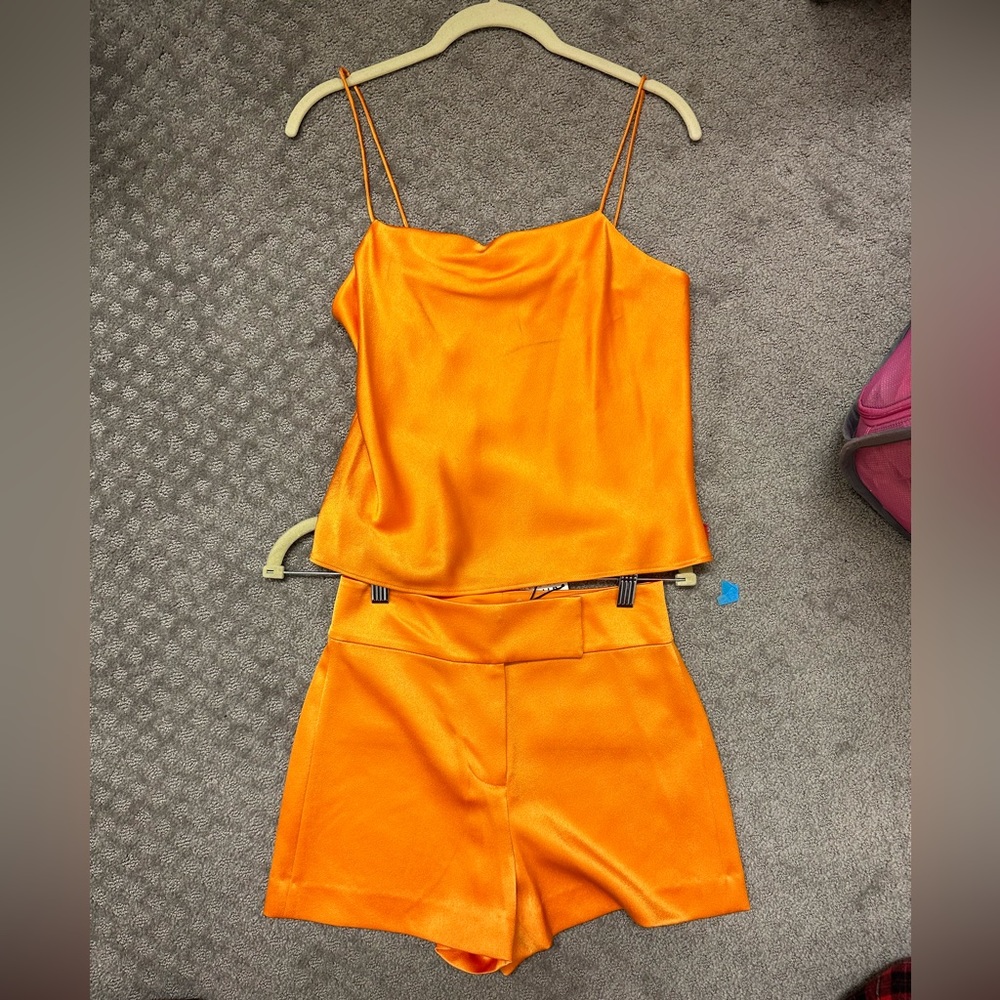 Alice and Olivia mini shorts and matching top